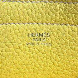 Hermes Limoncello Taurillon Clemence Cabas Sellier 31 Shoulder Bag
