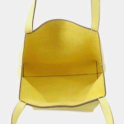 Hermes Limoncello Taurillon Clemence Cabas Sellier 31 Shoulder Bag