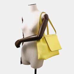 Hermes Limoncello Taurillon Clemence Cabas Sellier 31 Shoulder Bag