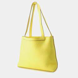 Hermes Limoncello Taurillon Clemence Cabas Sellier 31 Shoulder Bag