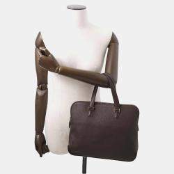 Pre Owned Hermes Brown Fjord Leather Escapada Shoulder Bag