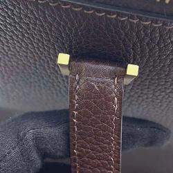 Pre Owned Hermes Brown Fjord Leather Escapada Shoulder Bag
