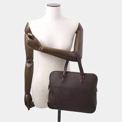 Pre Owned Hermes Brown Fjord Leather Escapade Handbag