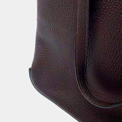 Pre Owned Hermes Brown Fjord Leather Escapade Handbag