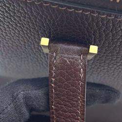 Pre Owned Hermes Brown Fjord Leather Escapade Handbag