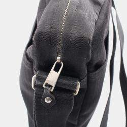 Hermes Black Canvas Leather Acapulco Basas Crossbody Bag