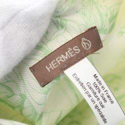 Hermes White Green Tassel Silk Agneau Milo Lime Petit H Shoulder Drawstring Bag 
