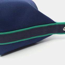 Hermes Pouch Canvas Marine Green Bride-a-Brac PM Handbag