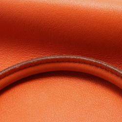 Pre Owned Hermes Orange Leather Plume 32 Handbag