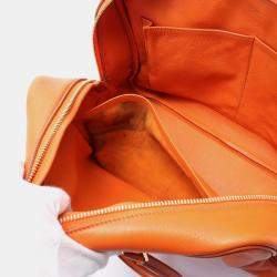 Pre Owned Hermes Orange Leather Plume 32 Handbag