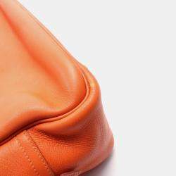 Pre Owned Hermes Orange Leather Plume 32 Handbag