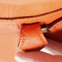 Pre Owned Hermes Orange Leather Plume 32 Handbag