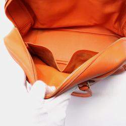Pre Owned Hermes Orange Leather Plume 32 Handbag