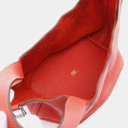 Hermes Red Taurillon Clemence Leather Picotin Lock 22 Handbag 
