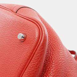 Hermes Red Taurillon Clemence Leather Picotin Lock 22 Handbag 