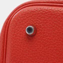 Hermes Red Taurillon Clemence Leather Picotin Lock 22 Handbag 