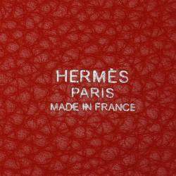 Hermes Red Taurillon Clemence Leather Picotin Lock 22 Handbag 