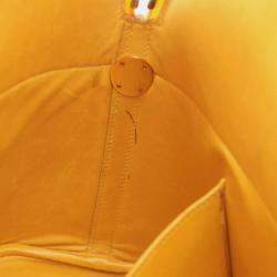 Hermes Jaune Courchevel Bolide 35 Shoulder Handbag  