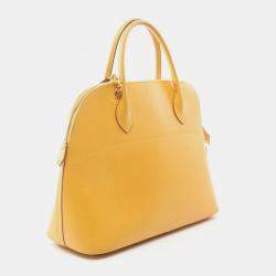 Hermes Jaune Courchevel Bolide 35 Shoulder Handbag  