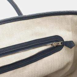 Pre Owned Hermes Navy Negonda Leather Garden Party 36 Tote Bag