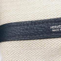Pre Owned Hermes Navy Negonda Leather Garden Party 36 Tote Bag