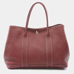 Hermes Rouge H Negonda Leather Garden Party 36 Tote Bag