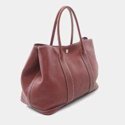 Hermes Rouge H Negonda Leather Garden Party 36 Tote Bag