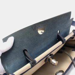 Hermes Toile Military Beige Blue Saphir Herbag Zip 31 Shoulder Bag