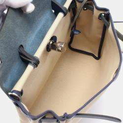 Hermes Toile Military Beige Blue Saphir Herbag Zip 31 Shoulder Bag