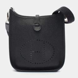 Pre Owned Hermes Black Taurillon Clemence Evelyne TPM Amazon Shoulder Crossbody Bag  