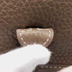 Hermes Etoupe Grey Taurillon Clemence Evelyne TPM Crossbody Bag 