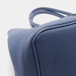 Hermes Blue Negonda Leather Garden Party 36 Tote Bag