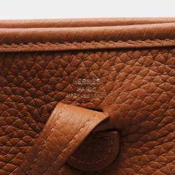 Hermes Brown Clemence Leather Evelyne TPM Shoulder Bag  
