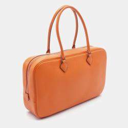 مملوكة مسبقًا Hermes Orange Epsom Leather Plum Elan 28 Handbag 