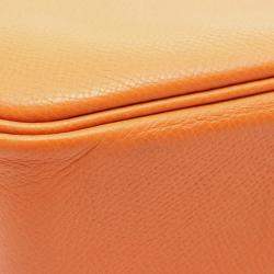 مملوكة مسبقًا Hermes Orange Epsom Leather Plum Elan 28 Handbag 