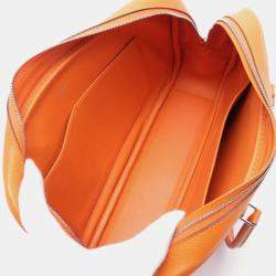 مملوكة مسبقًا Hermes Orange Epsom Leather Plum Elan 28 Handbag 