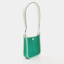 Hermes Vert Fizz Toile H Swift Leather Neo Evelyne TPM Shoulder Bag