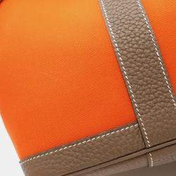 Pre Owned Hermes Orange Toile H Negonda Garden Party TPM Tote Bag