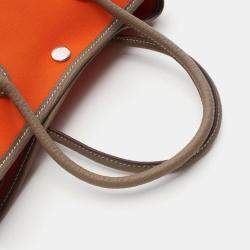 Pre Owned Hermes Orange Toile H Negonda Garden Party TPM Tote Bag