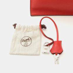 Hermes Rouge Casaque Togo Leather Kelly Depeche 38 Briefcase Busienss Bag