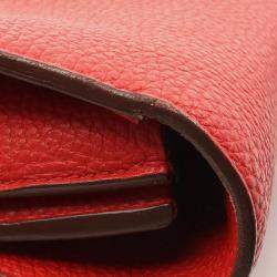 Hermes Rouge Casaque Togo Leather Kelly Depeche 38 Briefcase Busienss Bag