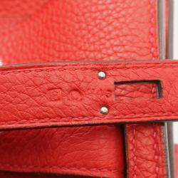 Hermes Rouge Casaque Togo Leather Kelly Depeche 38 Briefcase Busienss Bag