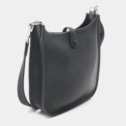 Pre Owned Hermes Black Taurillon Clemence Evelyne TPM Amazon Shoulder Crossbody Bag