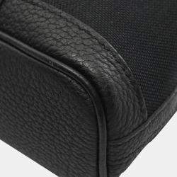 Pre Owned Hermes Black Toile H Negonda Leather Garden File PM Tote Bag