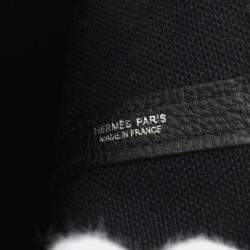 Pre Owned Hermes Black Toile H Negonda Leather Garden File PM Tote Bag