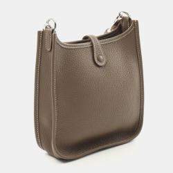 Hermes Etoupe Taurillon Clemence Evelyne TPM Amazon Shoulder Bag