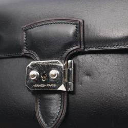 Hermes Black Calf Leather Shoulder Crossbody Bag 