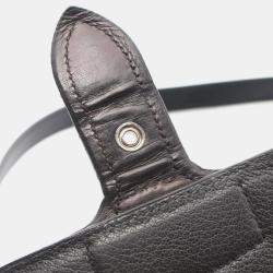 Hermes Black Calf Leather Shoulder Crossbody Bag 