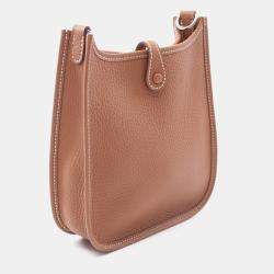 Pre Owned Hermes Gold Taurillon Clemence Evelyne TPM Amazon Shoulder Crossbody Bag