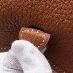 Pre Owned Hermes Gold Taurillon Clemence Evelyne TPM Amazon Shoulder Crossbody Bag